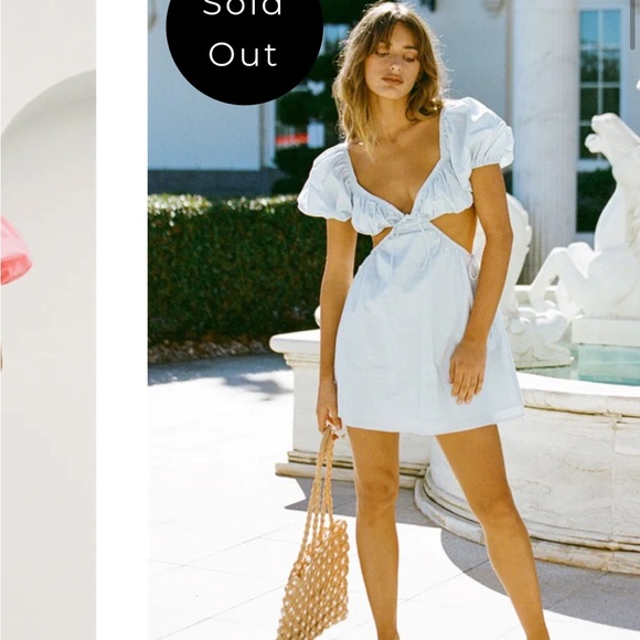 blue cut out side dress - Picture 1 of 4